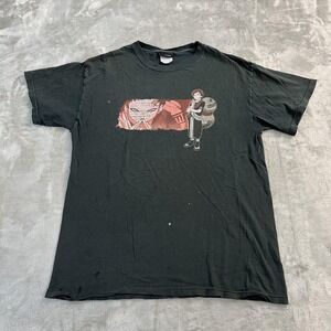 Naruto Gaara Shirt Mens L Black Graphic Anime Tee Kanji Back Distressed Thrash